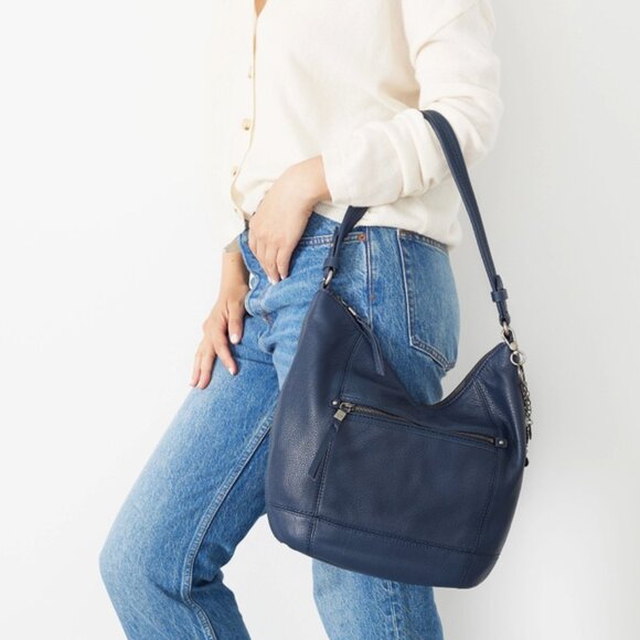 The SAK Sequoia Leather And Suede Black Hobo Bag - Picture 4 of 6